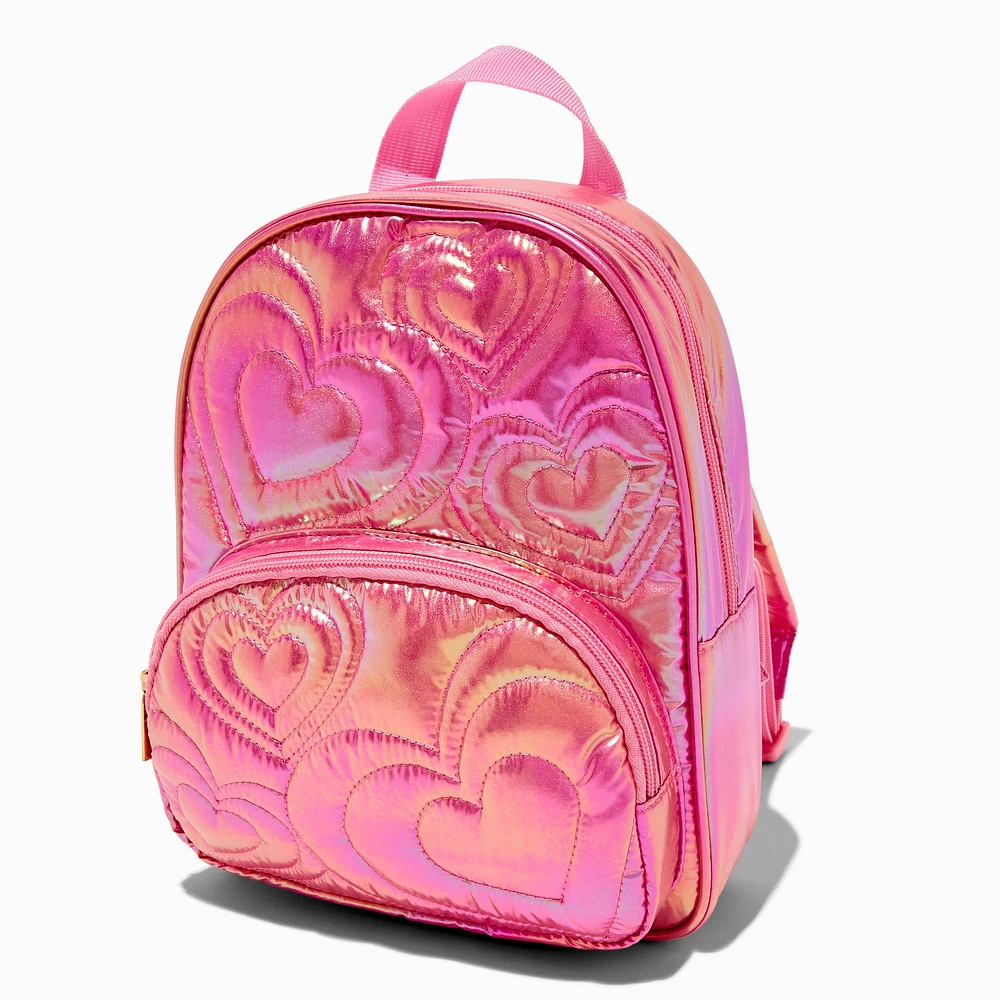 Claire's Club Pink Puffy Heart Dome Backpack