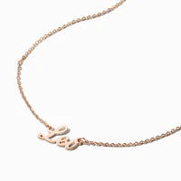 Gold-tone Script Zodiac Pendant Necklace - Leo