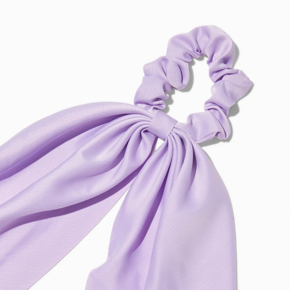 Lilac Satin Small Hair Scrunchie Scarf