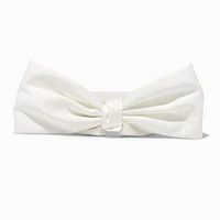 White Silky Knotted Bow Headband