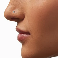 22G Sterling Silver Cubic Zirconia Nose Stud