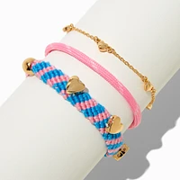 Woven Rope Heart Bracelet Set - 3 Pack
