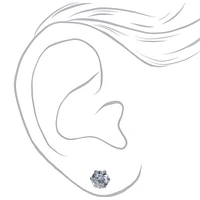 C LUXE by Claire's Sterling Silver Cubic Zirconia 5mm Round Stud Earrings