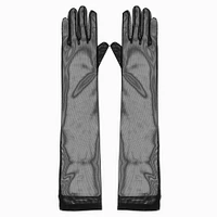 Long Sheer Black Gloves