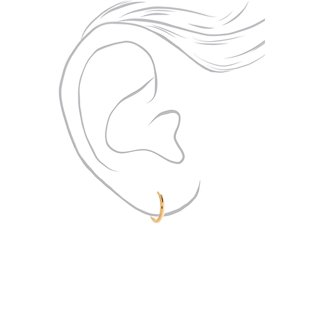 C LUXE by Claire's 18kt Gold Plated 12mm Hoop Earrings