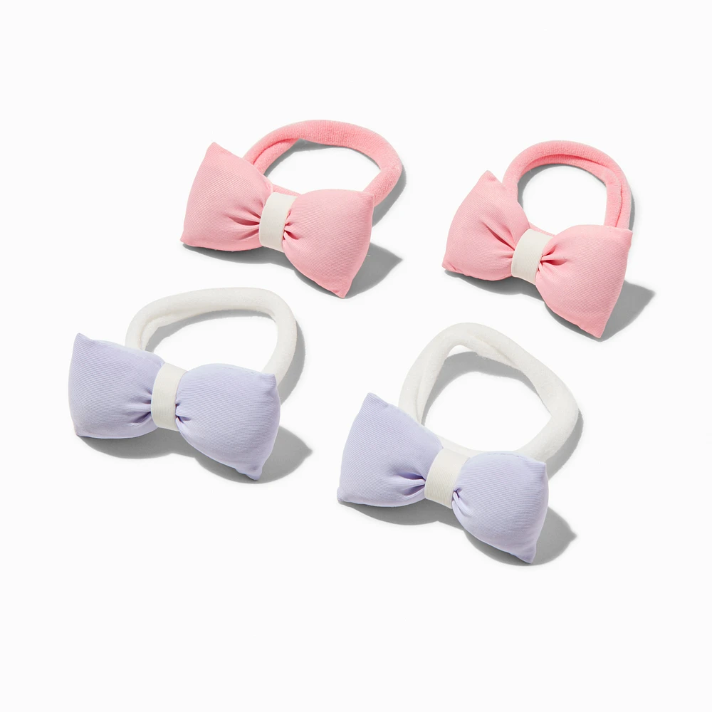 Claire's Club Pastel Puffy Bow Hair Ties - 4 Pack