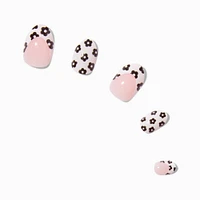Black & White Daisy French Tip Stiletto Press On Faux Nail Set - 24 Pack
