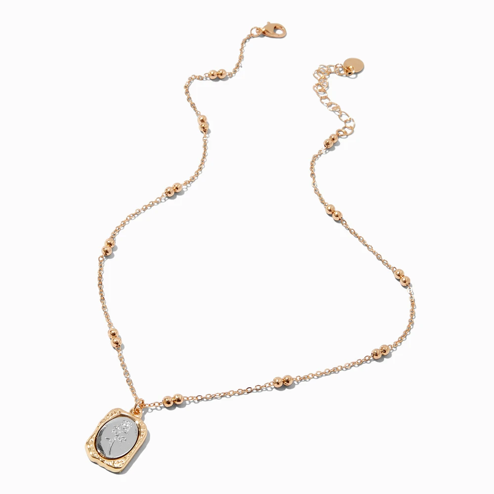 Rose Signet Pendant Necklace