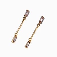 Gold-tone Baguette Chain Linear Drop Earrings