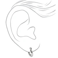 Silver-tone 10mm Tube Hoop Earrings