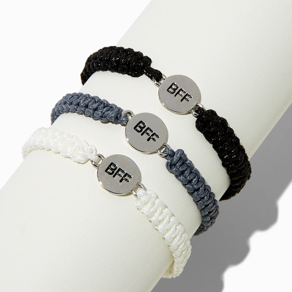 Best Friends Disc Woven Adjustable Cord Bracelets - 3 Pack