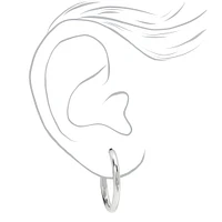 Silver-tone 20mm Hoop Earrings