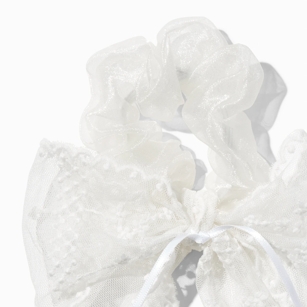 White Lace Hair Bow Scrunchie