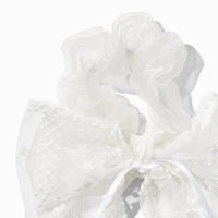 White Lace Hair Bow Scrunchie