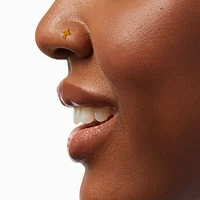 18G 18kt Gold Plated Titanium Cross Nose Stud