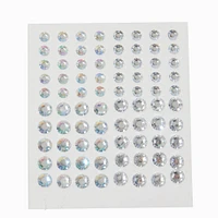 Silver Iridescent Crystal Hair Gems - 80 Pack