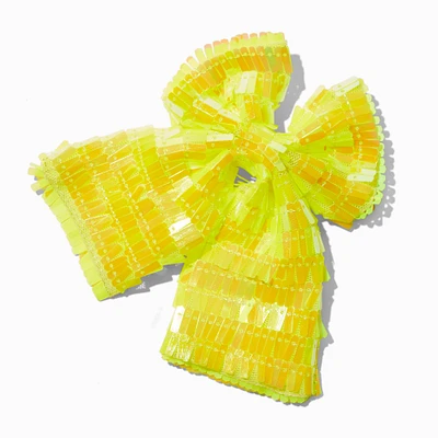 Claire's Club Yellow Square Sequin Hair Bow Clip