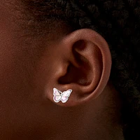 Pink & Purple Ombré Butterfly Stud Earrings