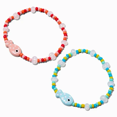 Best Friends Beaded Fish Charm Stretch Bracelets - 2 Pack