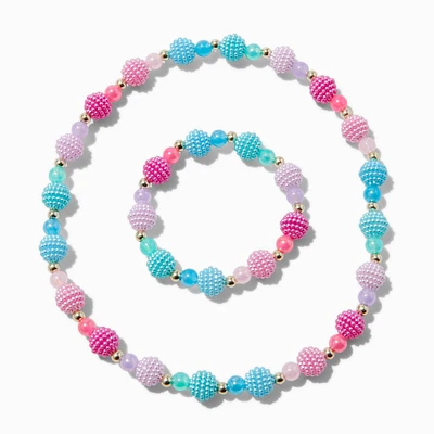Claire's Club Mermaid Textured Beaded Jewelry Set - 2 Pack