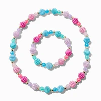 Claire's Club Mermaid Textured Beaded Jewelry Set - 2 Pack