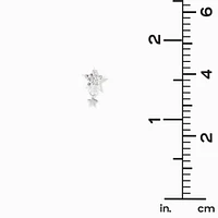 C LUXE by Claire's Sterling Silver Crystal Star Dangler Stud Earrings