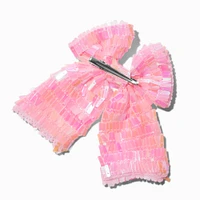 Claire's Club Pink Square Sequin Hair Bow Clip