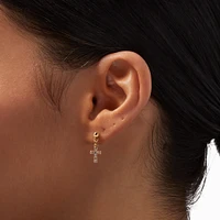 Gold-tone Crystal Mixed Earrings Set - 9 Pack
