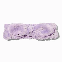 Silver Star Purple Furry Makeup Bow Headwrap