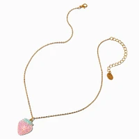 Pink Crystal Beaded Tattoo Choker & Strawberry Crystal Pendant Choker - 2 Pack