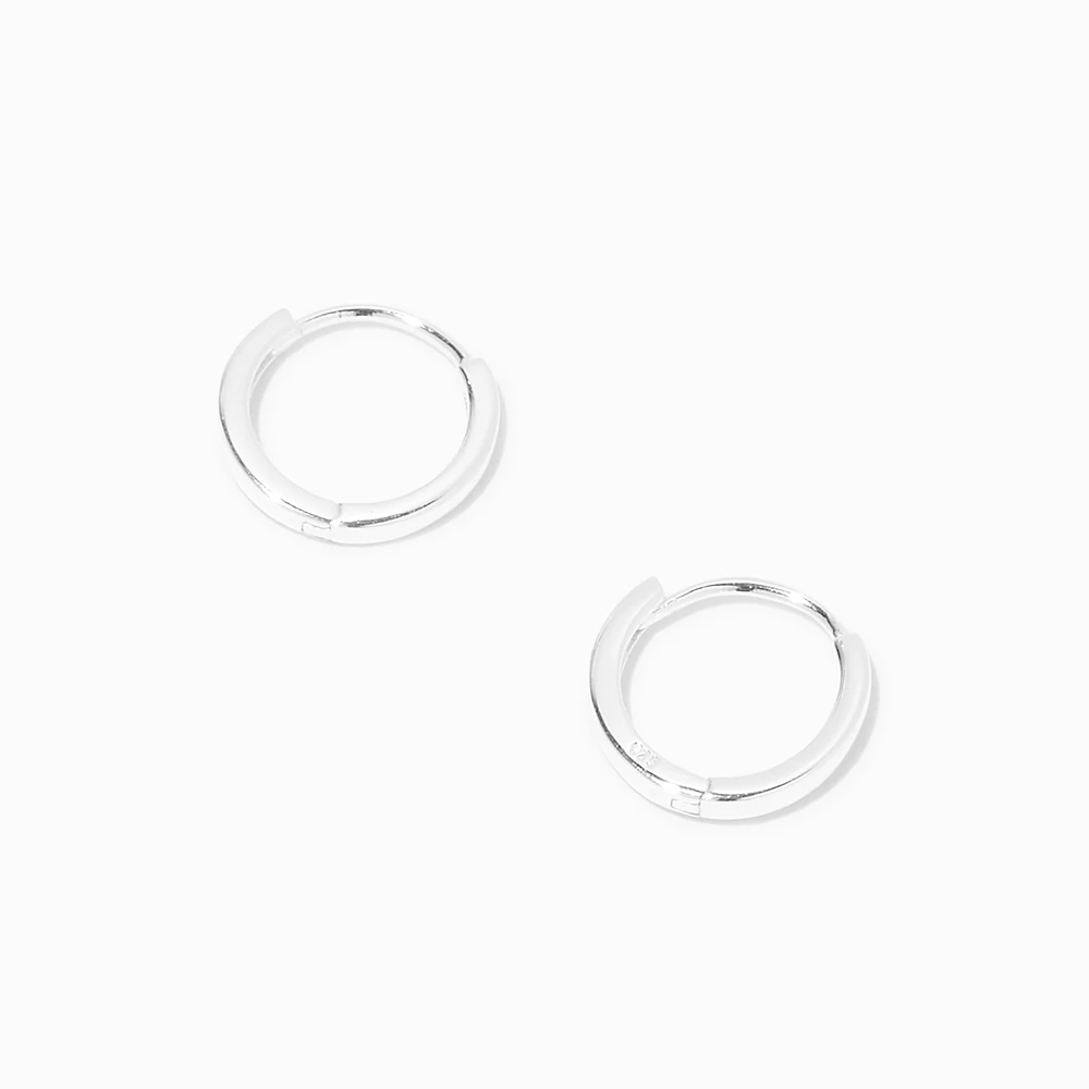 C LUXE by Claire's Sterling Silver 10mm Clicker Hoop Earrings