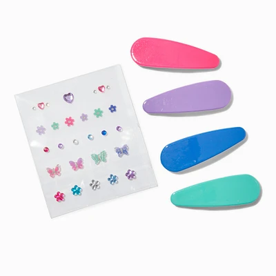 Claire's Club Make-It-Yourself Jewel Tone Snap Hair Clip Kit