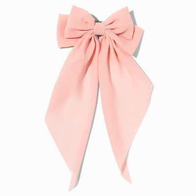 Blush Pink Long Tail Hair Bow Clip