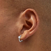 C LUXE by Claire's Sterling Silver Crystal Bubble Clicker Hoop Earrings