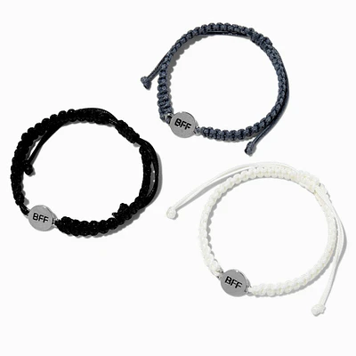 Best Friends Disc Woven Adjustable Cord Bracelets - 3 Pack