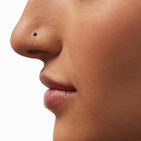 20G Silver-tone Titanium Crystal Nose Studs - 3 Pack
