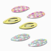 Claire's Club Pastel Flower Print Snap Hair Clips - 6 Pack