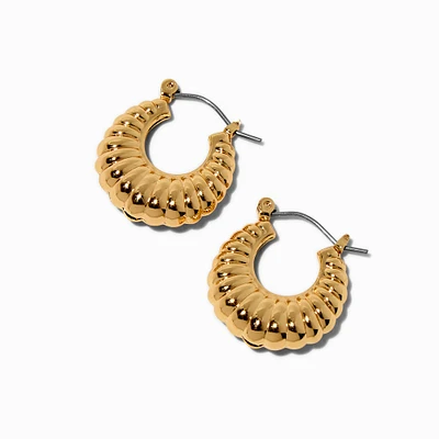 Gold-tone Crescent Hoop Earrings