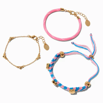 Woven Rope Heart Bracelet Set - 3 Pack