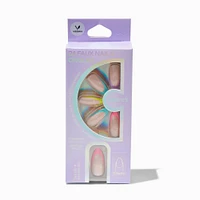 Rainbow French Tip Stars Stiletto Vegan Faux Nail Set - 24 Pack