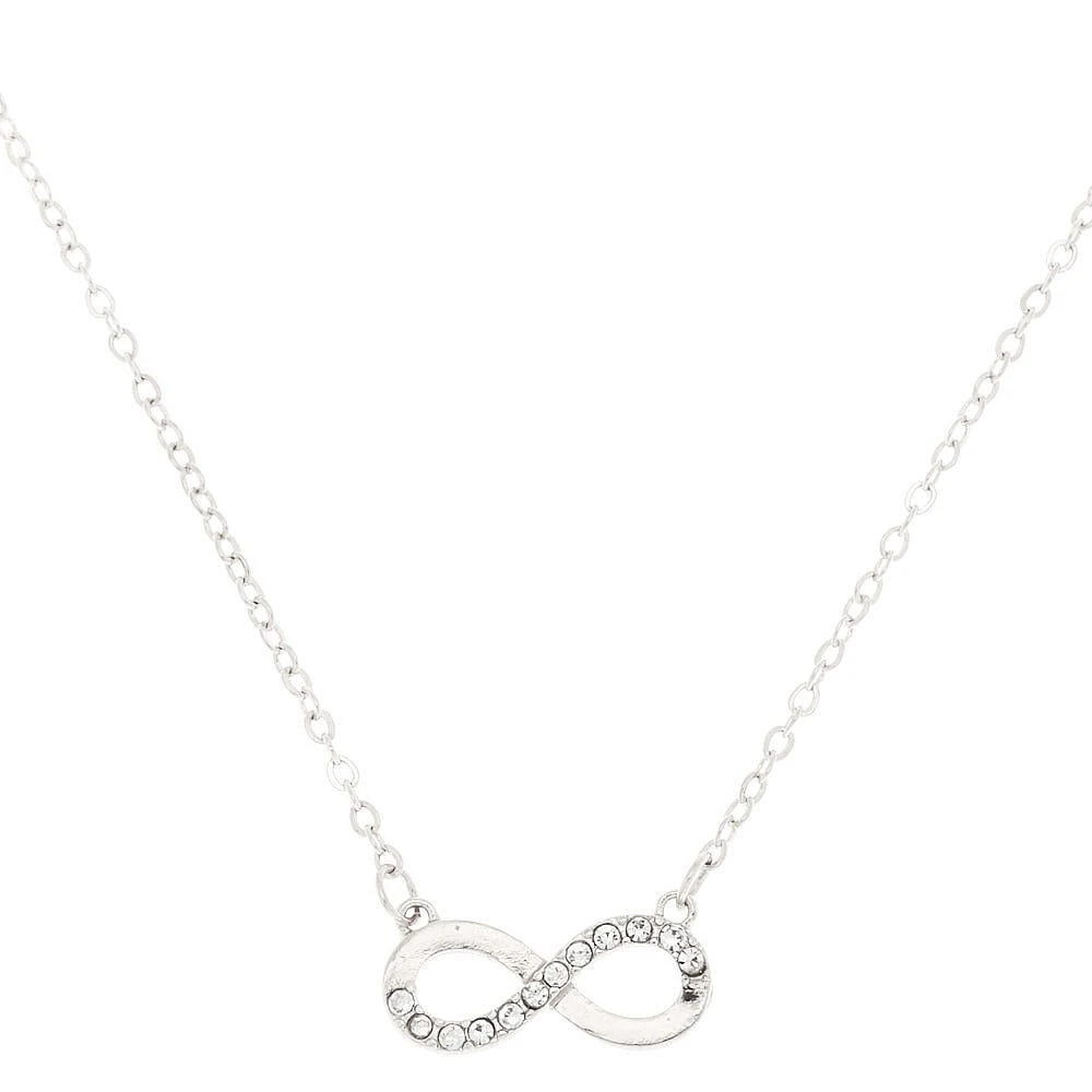Silver-tone Crystal Infinity Pendant Necklace