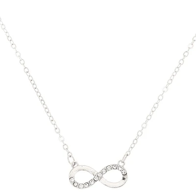 Silver-tone Crystal Infinity Pendant Necklace