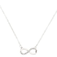 Silver-tone Crystal Infinity Pendant Necklace