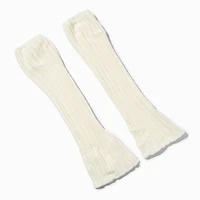 Ivory Sweater-Knit Leg Warmers