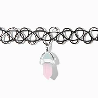 Color-Changing Mystical Gem Pendant Black Tattoo Choker Necklace