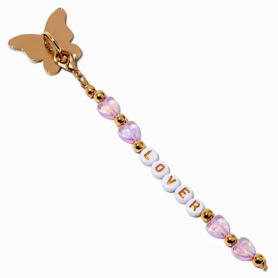 Gold-tone Butterfly & Lilac Bead Sticker Charm