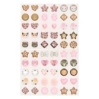 Claire's Club Cheetah Print Stick-On Earrings - 30 Pack