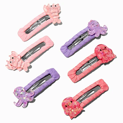 Claire's Club Wrapped Sea Life Snap Hair Clips - 6 Pack