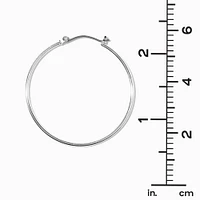 Silver-tone 40mm Thin Hoop Earrings