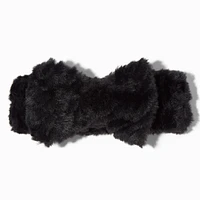 Black Furry Makeup Bow Headwrap